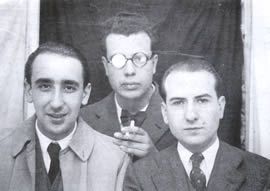 Álvaro Cunqueiro, Fernández del Riego e Ricardo Carballo nos anos trinta.